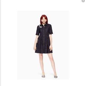 Embroidered Demin Shirt Dress